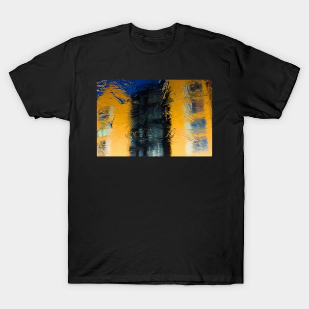 The reflection of colourful buildings on a frozen water surface T-Shirt by chiaravisuals